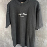 Shaka Wear Acid Wash Heavy Cotton T-Shirt Short Sleeve Mens Medium Black
